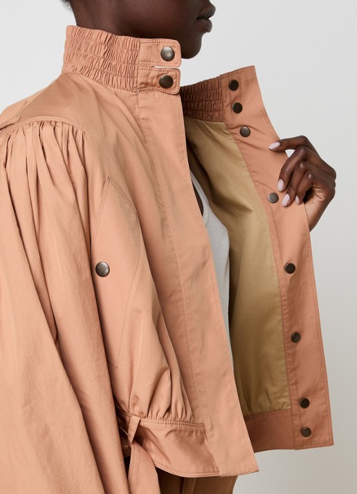 Chloé Cropped trenchcoat met pofmouw en ceintuur - detail 3 camel