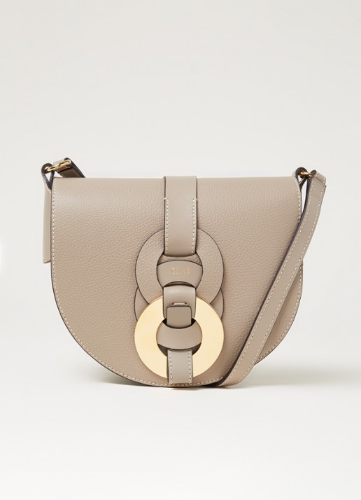 Chloé Darryl crossbodytas van kalfsleer - voorkant grijs