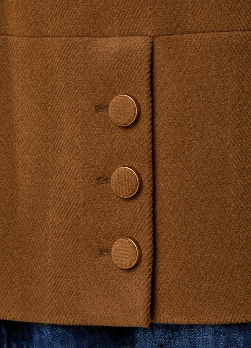 Chloé Double-breasted mantel van scheerwol met steekzakken - detail 5 camel
