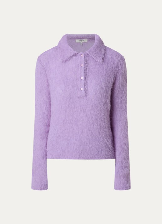 Chloé Fijngebreide trui in alpaca wolblend - voorkant lavendel