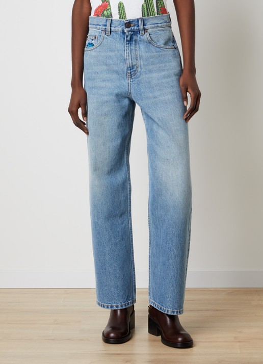 Chloé High waist straight leg jeans met lichte wassing