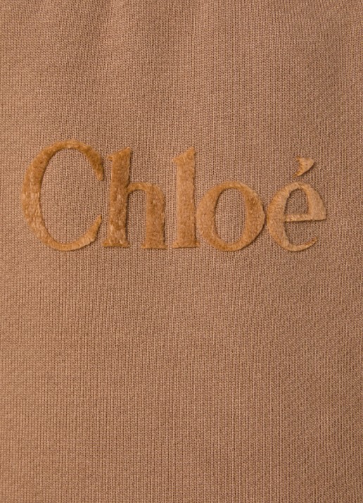 Chloé High waist tapered fit joggingbroek met logo - detail 3 camel