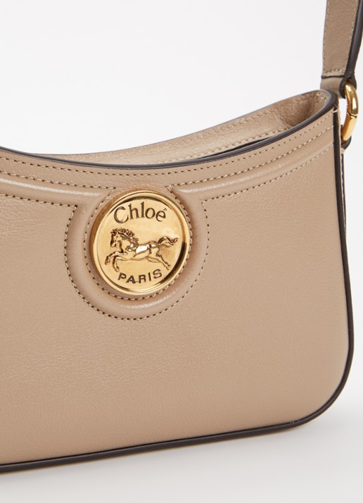 Chloé Horse Medal schoudertas van leer - detail 6 beige