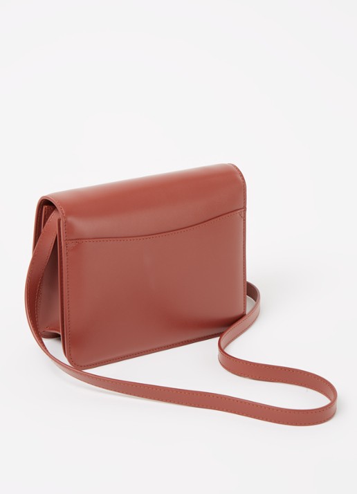 Chloé Kattie crossbodytas van kalfsleer  - achterkant 3 roodbruin