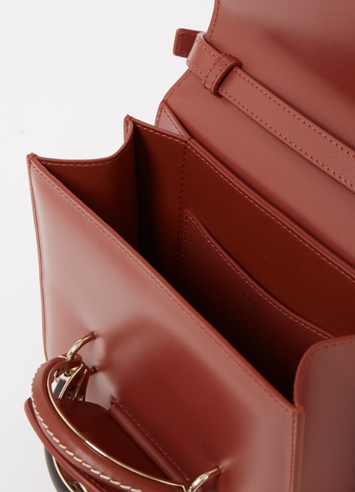 Chloé Kattie crossbodytas van kalfsleer  - detail 4 roodbruin