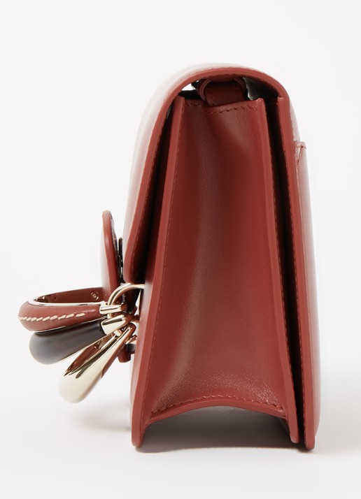 Chloé Kattie crossbodytas van kalfsleer  - detail 5 roodbruin
