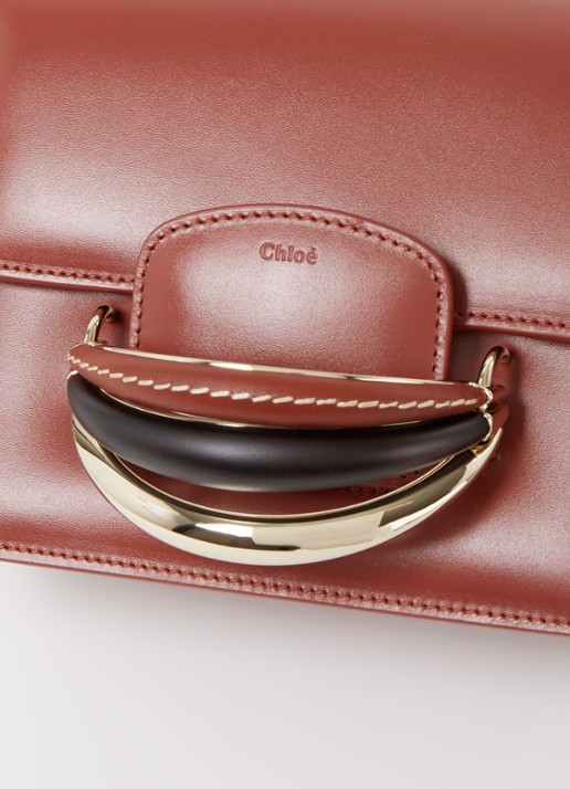 Chloé Kattie crossbodytas van kalfsleer  - detail 6 roodbruin
