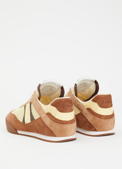 Chloé Kick sneaker met geitensuède details - achterkant 7 bruin
