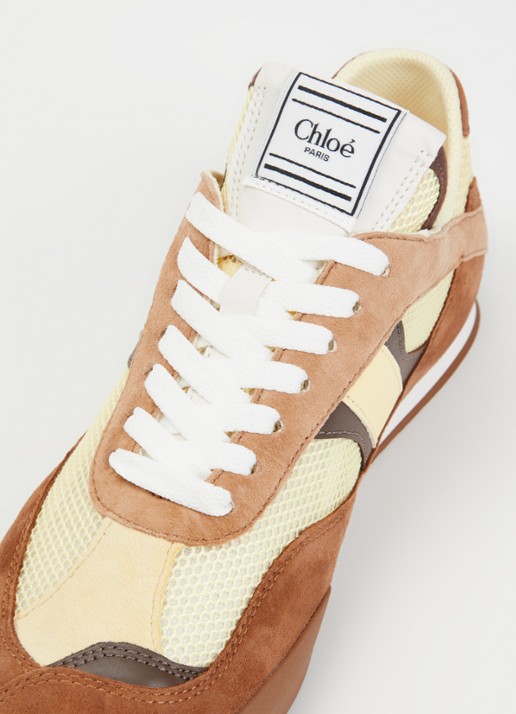 Chloé Kick sneaker met geitensuède details - detail 2 bruin