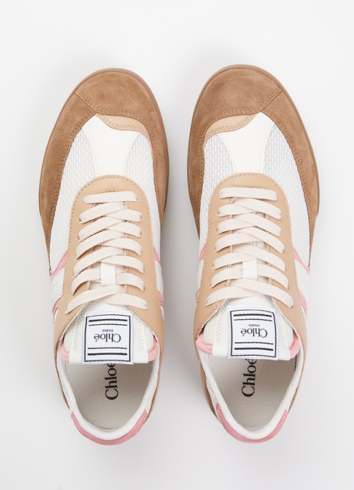 Chloé Kick sneaker met leren details - detail 3 lichtroze