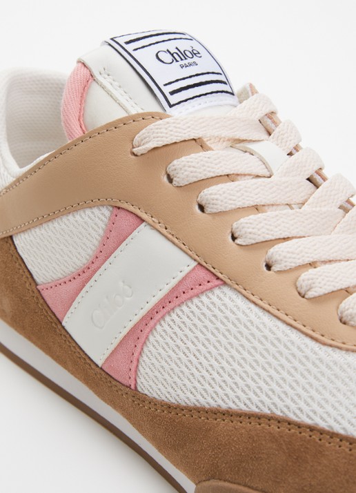 Chloé Kick sneaker met leren details - detail 5 lichtroze