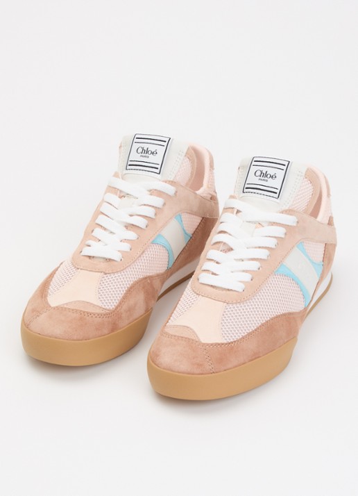 Chloé Kick sneaker met leren details - detail 2 oudroze