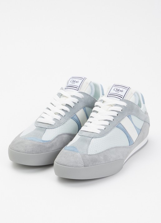 Chloé Kick sneaker met suède details - detail 2 blauw