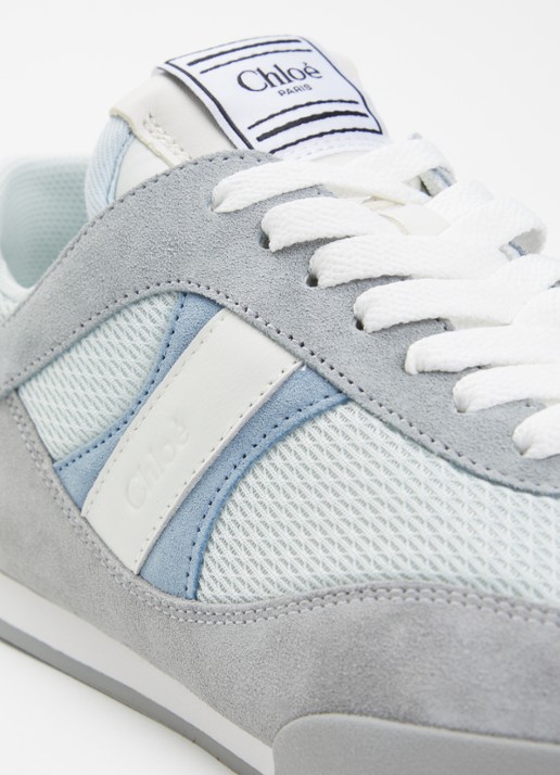 Chloé Kick sneaker met suède details - detail 5 blauw