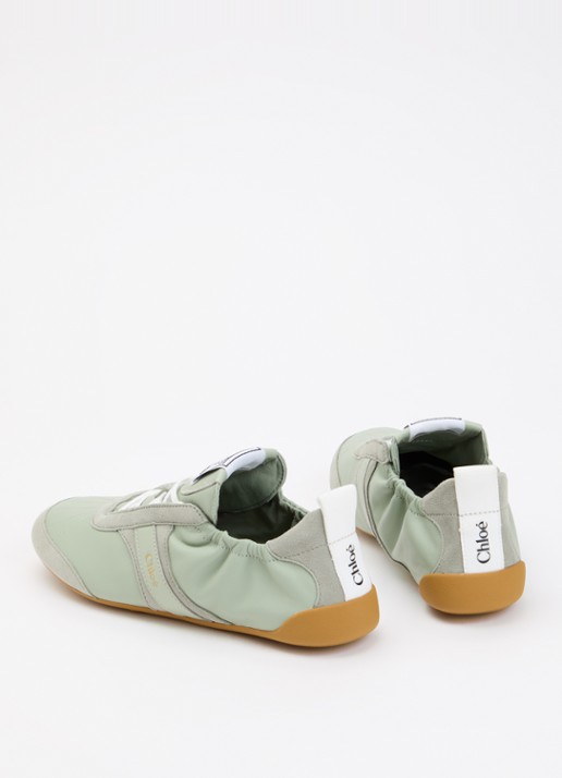 Chloé Kick sneaker van geitenleer met details van suède - achterkant 2 mint