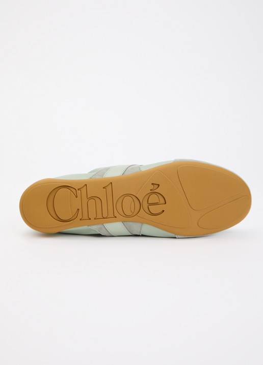 Chloé Kick sneaker van geitenleer met details van suède - detail 5 mint