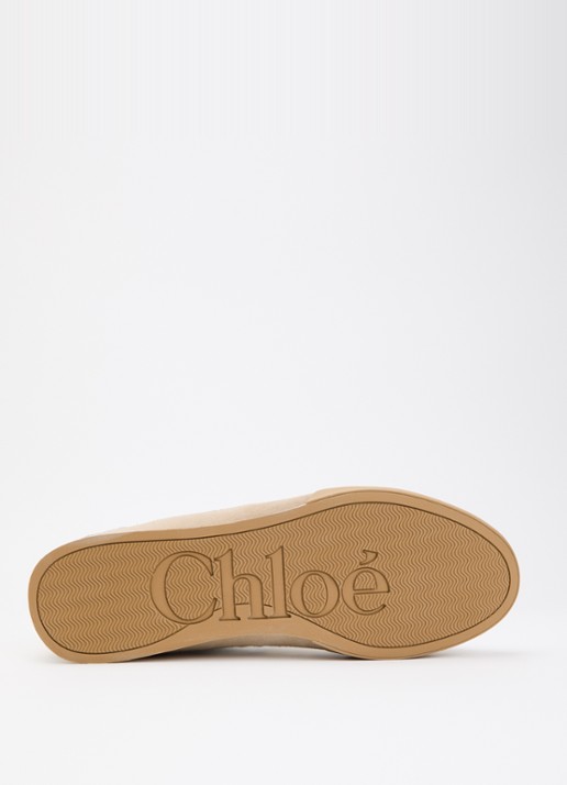 Chloé Kick sneaker van kalfsleer met details van suède - detail 5 beige