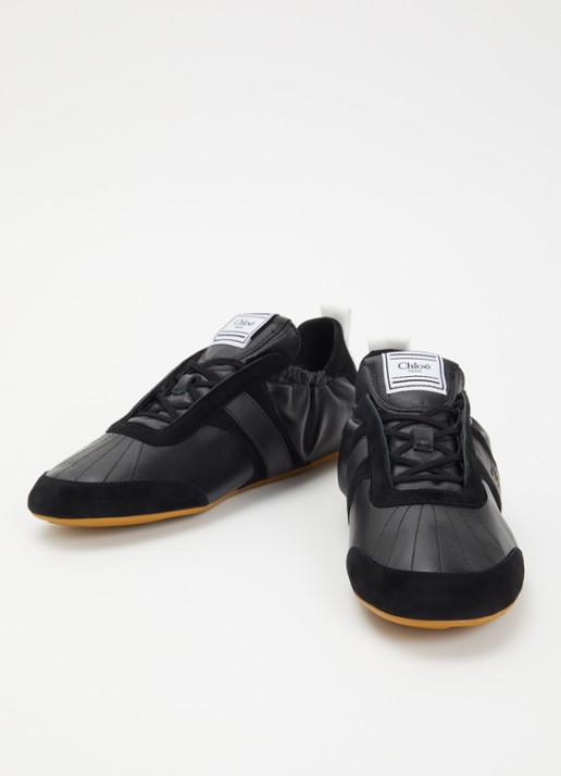 Chloé Kick sneaker van schapenleer met details van suède - detail zwart