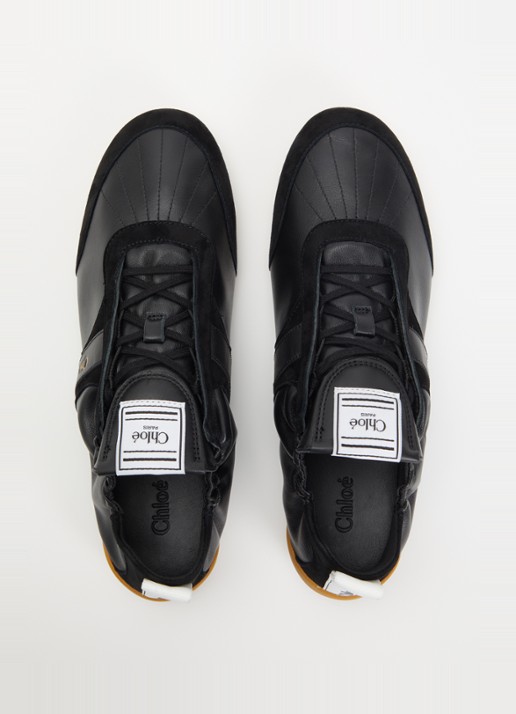 Chloé Kick sneaker van schapenleer met details van suède - detail 2 zwart