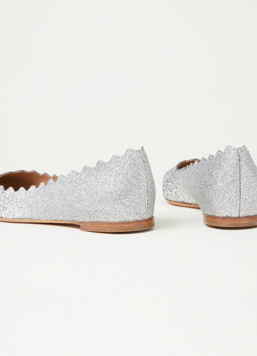 Chloé Lauren ballerina met glitter - detail 3 zilver