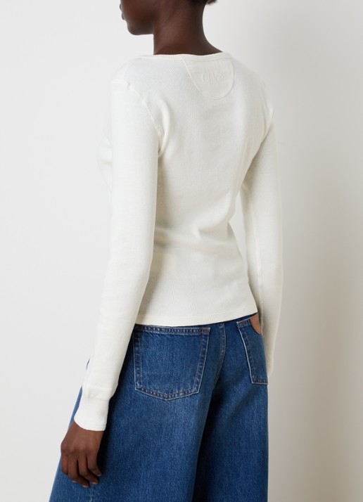 Chloé Longsleeve met ronde hals - achterkant wit
