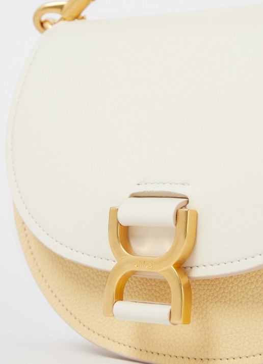 Chloé Marcie crossbodytas van kalfsleer met suède details - detail 6 gebroken wit