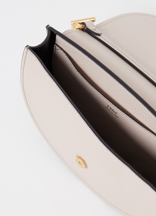 Chloé Marcie handtas van kalfsleer met suède details - detail 2 taupe