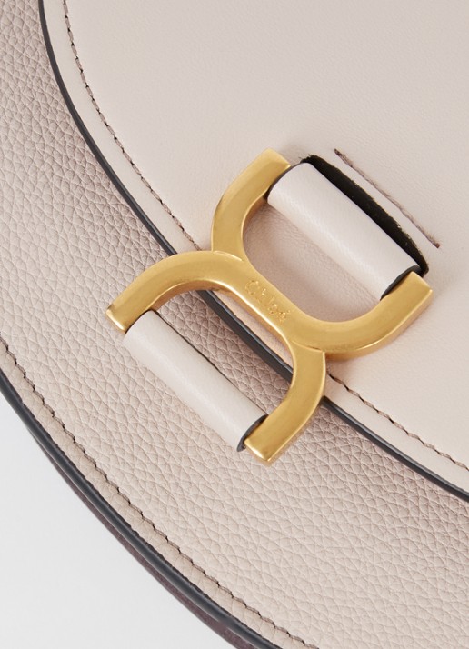 Chloé Marcie handtas van kalfsleer met suède details - detail 4 taupe