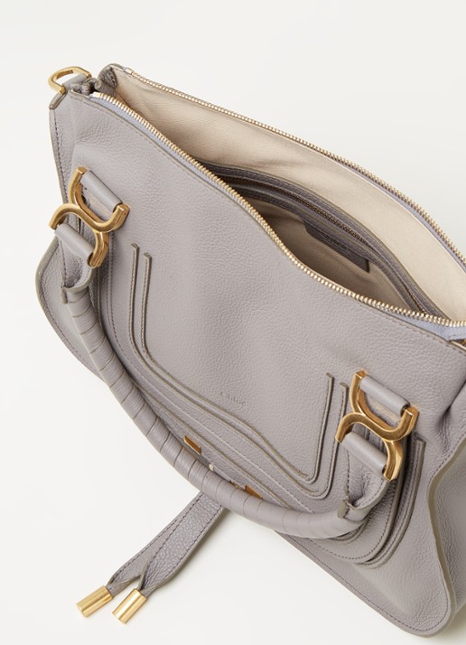 Chloé Marcie handtas van kalfsleer - detail grijs
