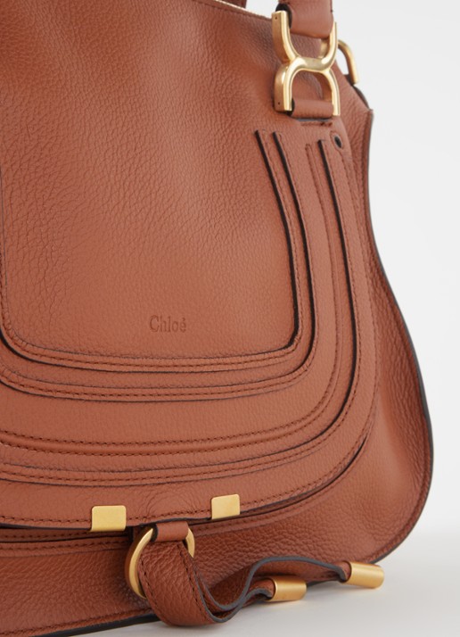 Chloé Marcie handtas van kalfsleer - detail 3 cognac