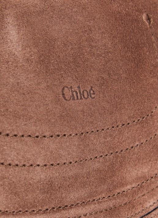 Chloé Marcie mini schoudertas van suède - detail 4 bruin