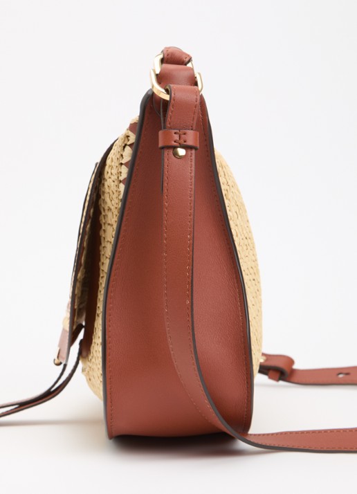 Chloé Marcie schoudertas met details van kalfsleer met afneembare schouderriem - detail 5 roodbruin