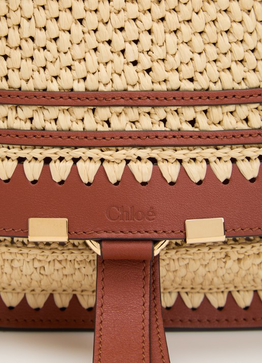 Chloé Marcie schoudertas met details van kalfsleer met afneembare schouderriem - detail 6 roodbruin