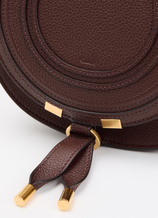 Chloé Marcie Small crossbodytas van kalfsleer - detail 4 kastanjebruin