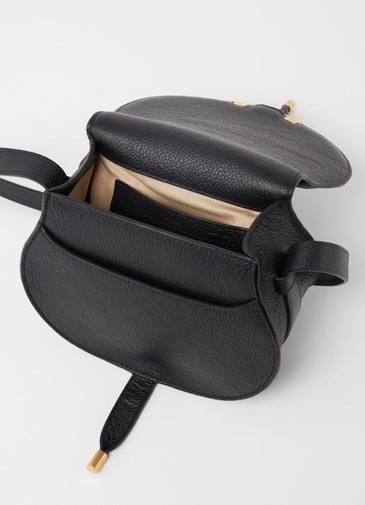 Chloé Marcie Small crossbodytas van kalfsleer - detail zwart