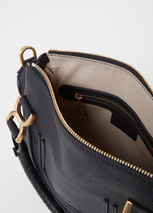 Chloé Marcie Small handtas van kalfsleer - detail zwart