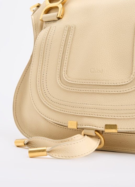 Chloé Marcie Small handtas van kalfsleer - detail 6 lichtgeel