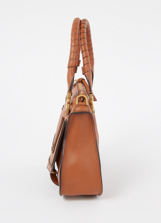 Chloé Marcie Small handtas van kalfsleer - detail 3 cognac