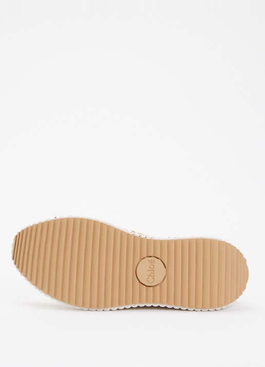 Chloé Nama sneaker van kalfsleer met plateauzool - detail 3 bruin