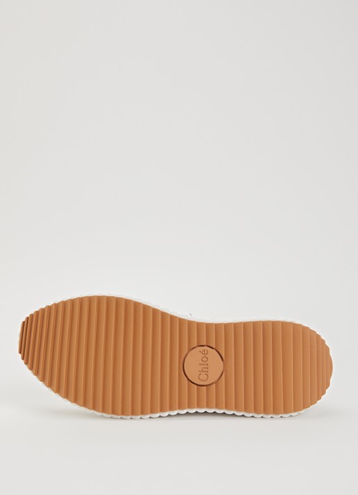 Chloé Nama sneaker van mesh met details van suède - detail 5 beige