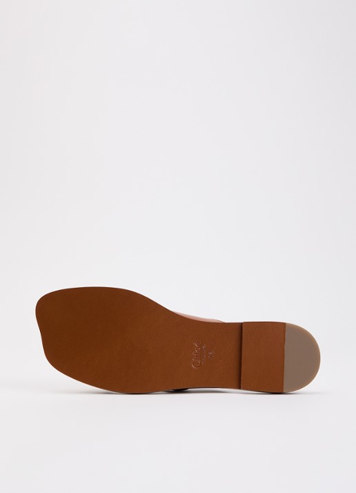 Chloé Nil slipper van leer met gesp detail - detail 5 bruin