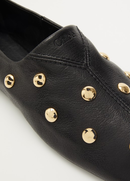 Chloé Rita slip-on van leer met studs  - detail 7 zwart
