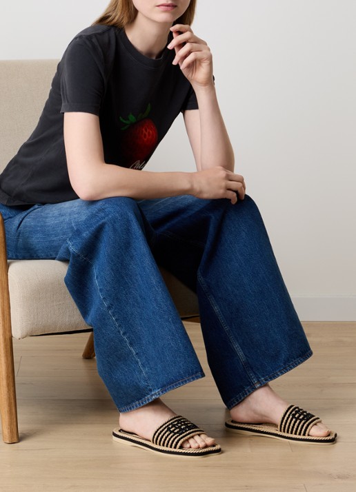 Chloé Sand slipper met logo - voorkant 7 beige