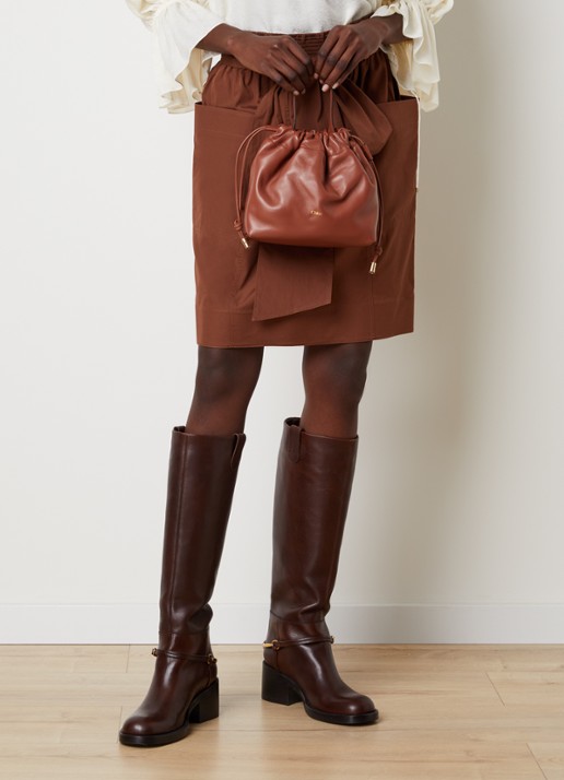 Chloé Small Chloé Icons schoudertas van lamsleer met verstelbare schouderriem - voorkant 7 roestbruin