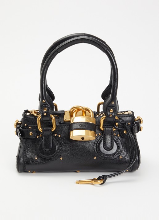 Chloé Small Paddington handtas van leer  - voorkant 2 zwart