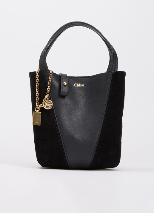 Chloé Small Spin handtas van leer met details van suède en afneembare schouderriem