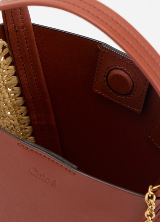 Chloé Spin handtas van leer met afneembare schouderriem - detail bruin