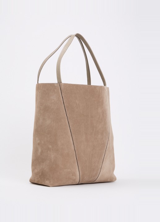 Chloé Spin shopper van kalfsleer - achterkant 7 lichtgrijs