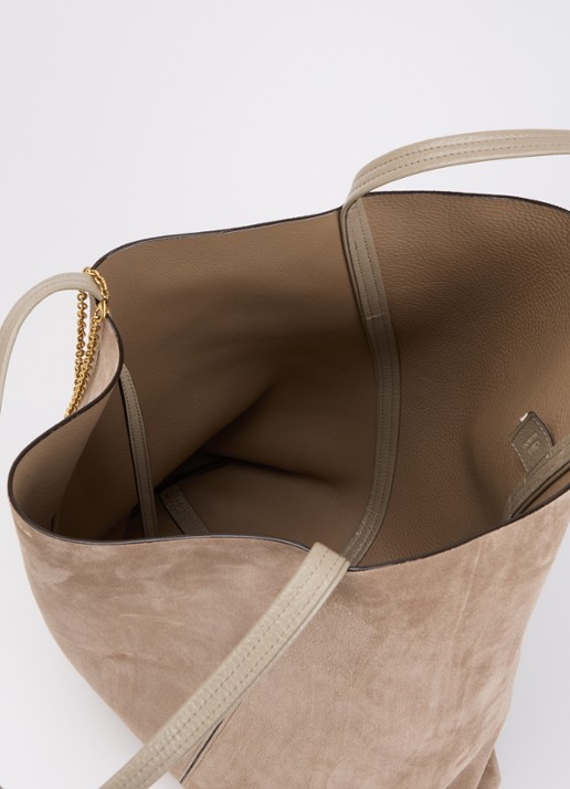 Chloé Spin shopper van kalfsleer - detail lichtgrijs