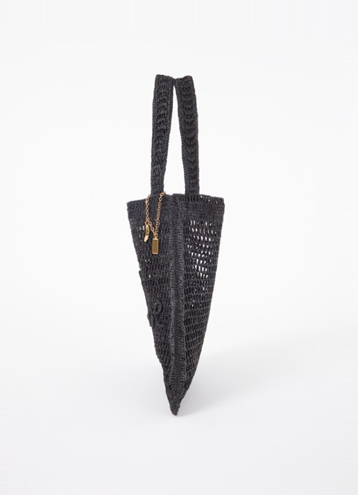 Chloé Summer Banana shopper van raffia - detail 5 zwart